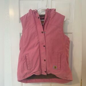 🩷Pink Hooded Carhartt Sandstone Berkeley II Vest (Size:M)🩷